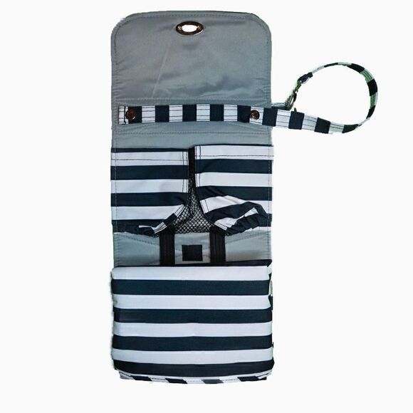 NWT- LillyBit Uptown Diaper Bag Clutch, Black & White Stripes - Picture 3 of 10